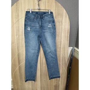 SOUNDSTYLE Hope High Rise Straight Leg Distressed Blue Jeans Women's Size 4